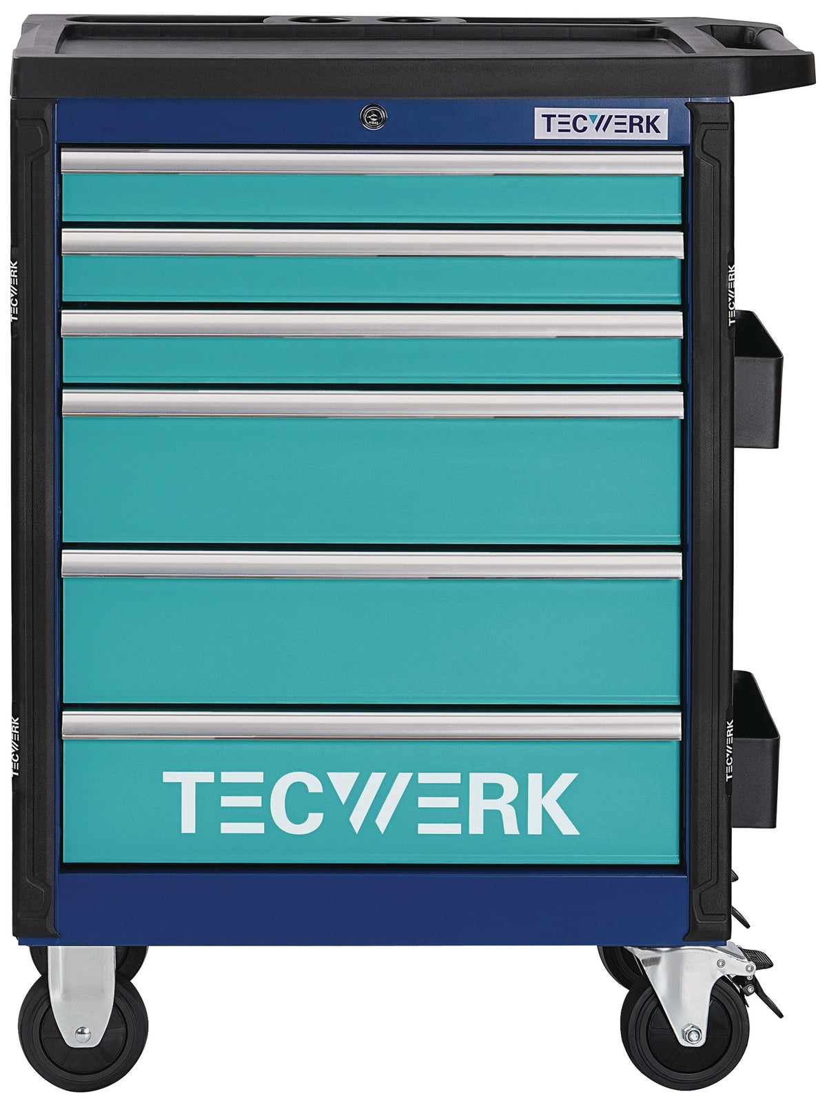 TECWERK Werkzeugwagen PLUS 2.0 – 6 Schubladen, 500 kg, abschließbar, Stahlblech