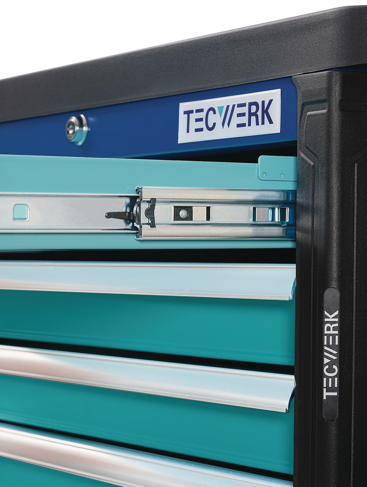 TECWERK Werkzeugwagen PLUS 2.0 – 6 Schubladen, 500 kg, abschließbar, Stahlblech