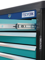 TECWERK Werkzeugwagen PLUS 2.0 – 6 Schubladen, 500 kg, abschließbar, Stahlblech