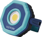 TECWERK LED-Akkuhandleuchte 7 W, 100–800 lm, 360° verstellbar, mit Magnet