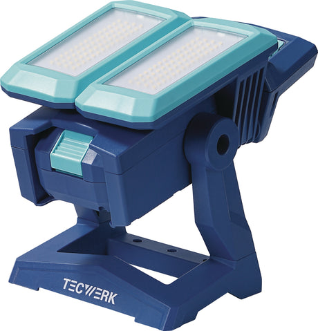 TECWERK LED-Strahler 50 W, 800-4500 lm, Li-Ion 5200 mAh, IP54, Powerbank