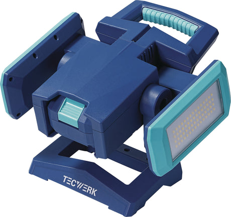 TECWERK LED-Strahler 50 W, 800-4500 lm, Li-Ion 5200 mAh, IP54, Powerbank