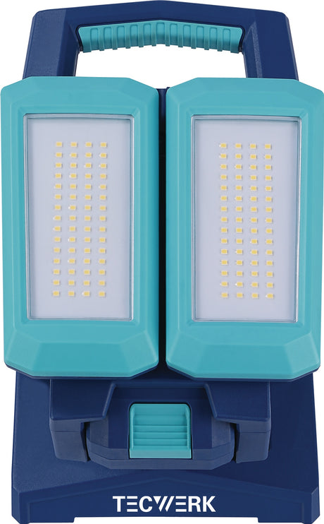 TECWERK LED-Strahler 50 W, 800-4500 lm, Li-Ion 5200 mAh, IP54, Powerbank