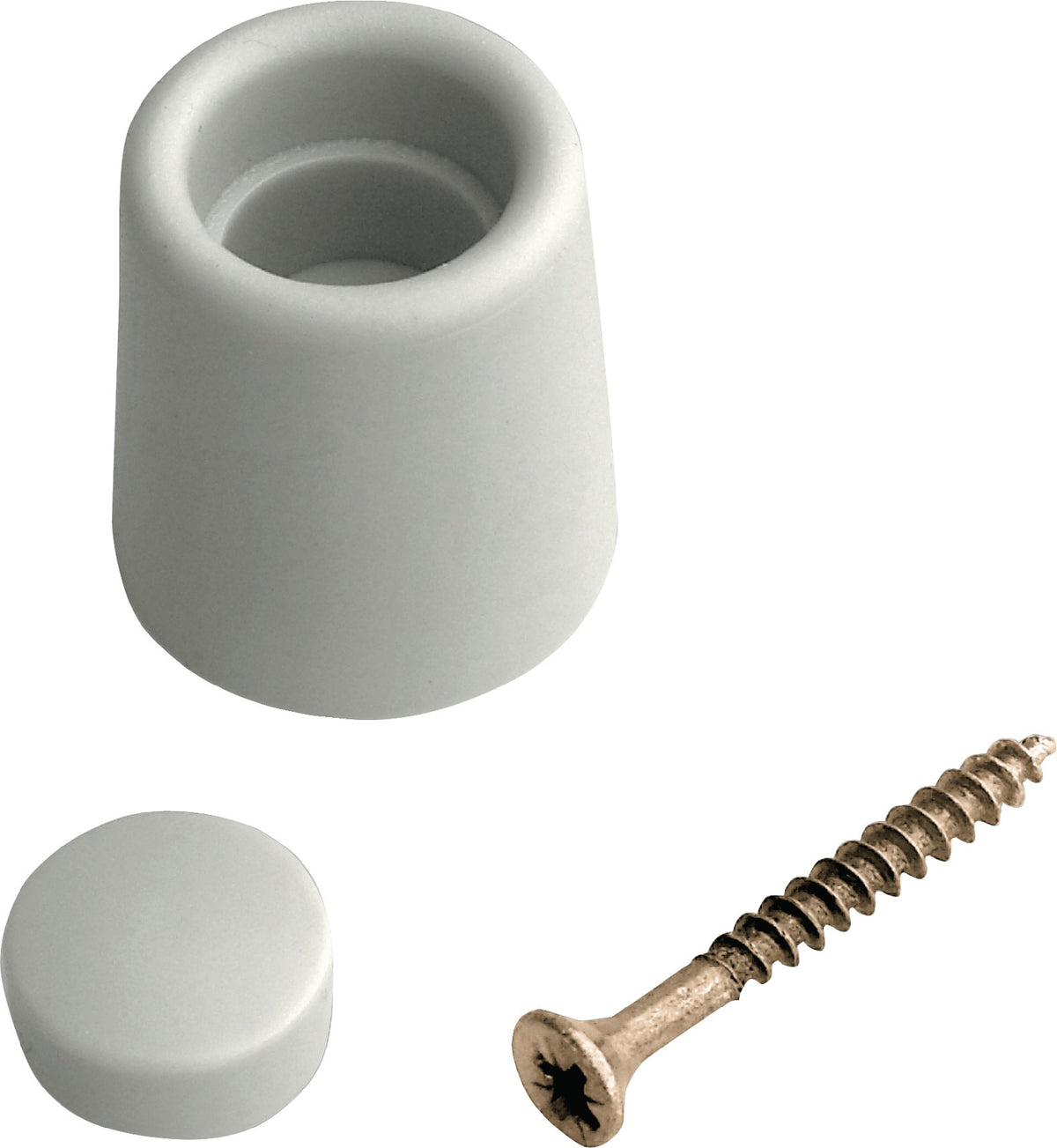 HANSI Türpuffer Ø 29 mm Höhe 35 mm braun Dübelmontage mit Abdeckkappe