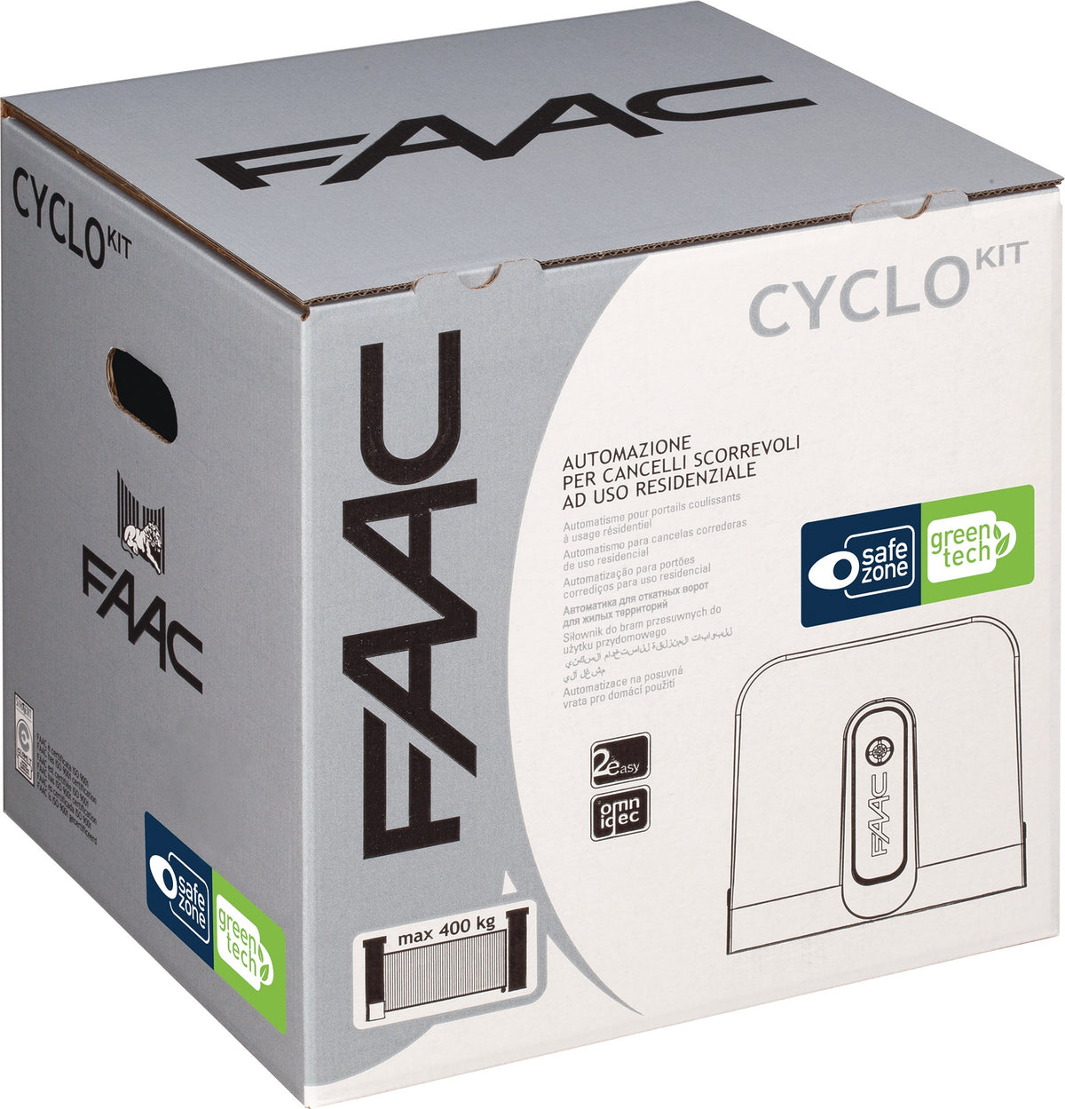 FAAC Schiebetorantrieb CYCLO-Kit C720 für Tore bis 400 kg, 868 MHz, max. Laufweg 200 mm