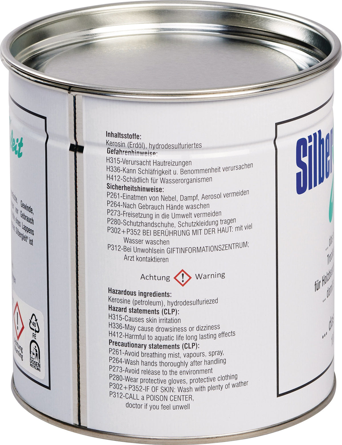 Trockengleitmittel Silbergleit 1000 ml Dose – pastöses Gleitmittel für Holzbearbeitung