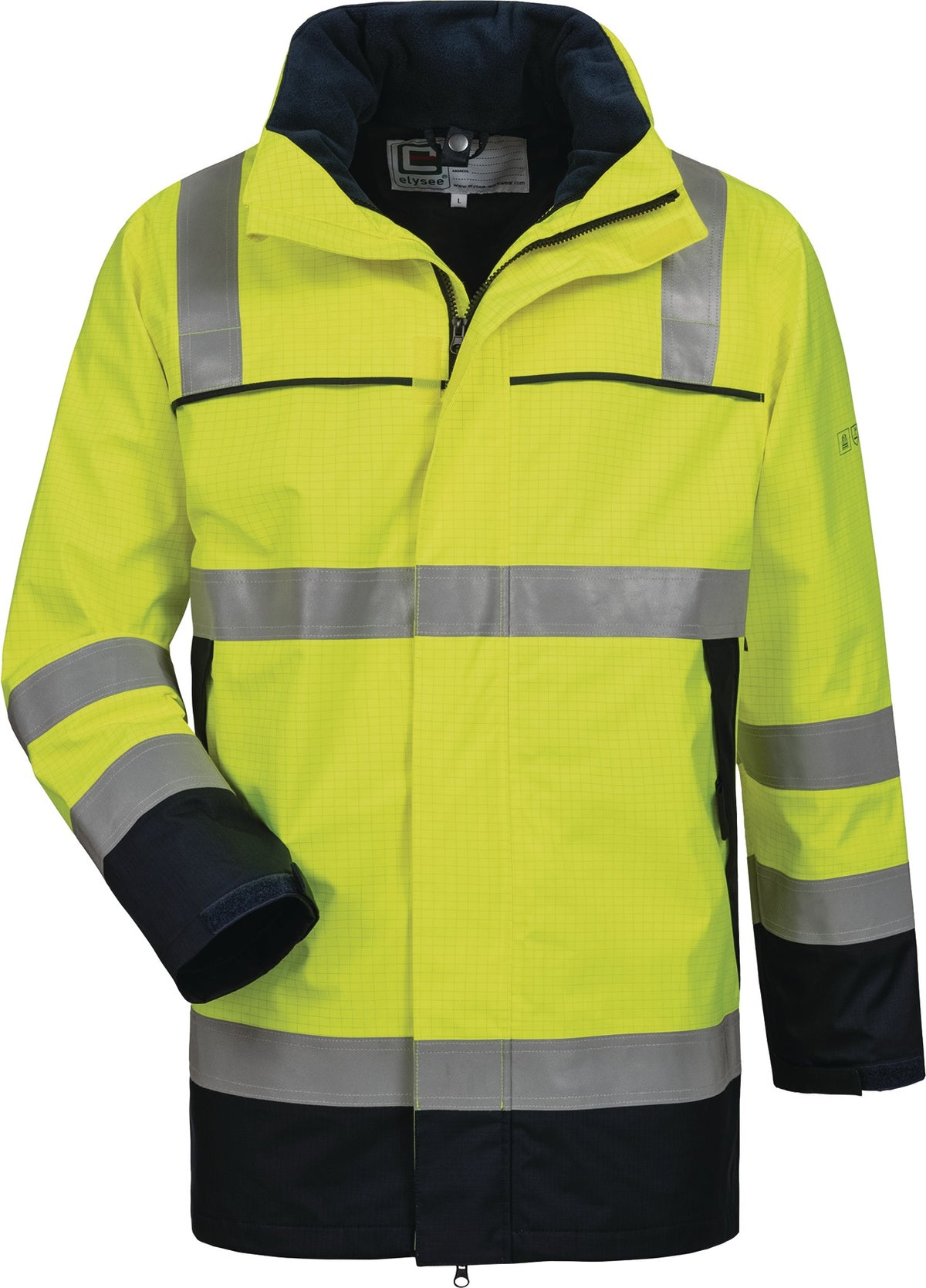 ELYSEE Multinorm-Parka Toivo gelb/marine Gr. M – EN ISO 20471 Kl. 3, wasserdicht & atmungsaktiv