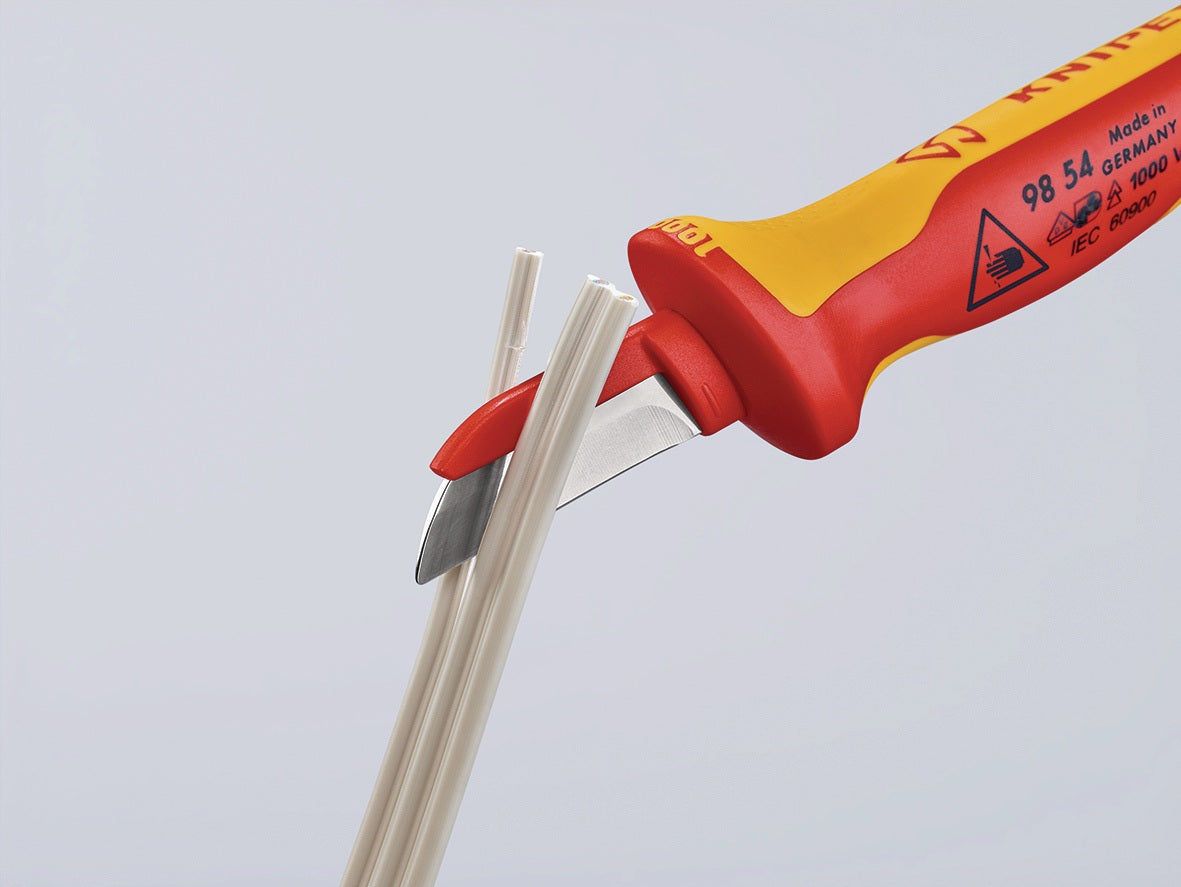 KNIPEX Kabelmesser 190 mm VDE-isoliert bis 1000 V mit Mehrkomponentengriff