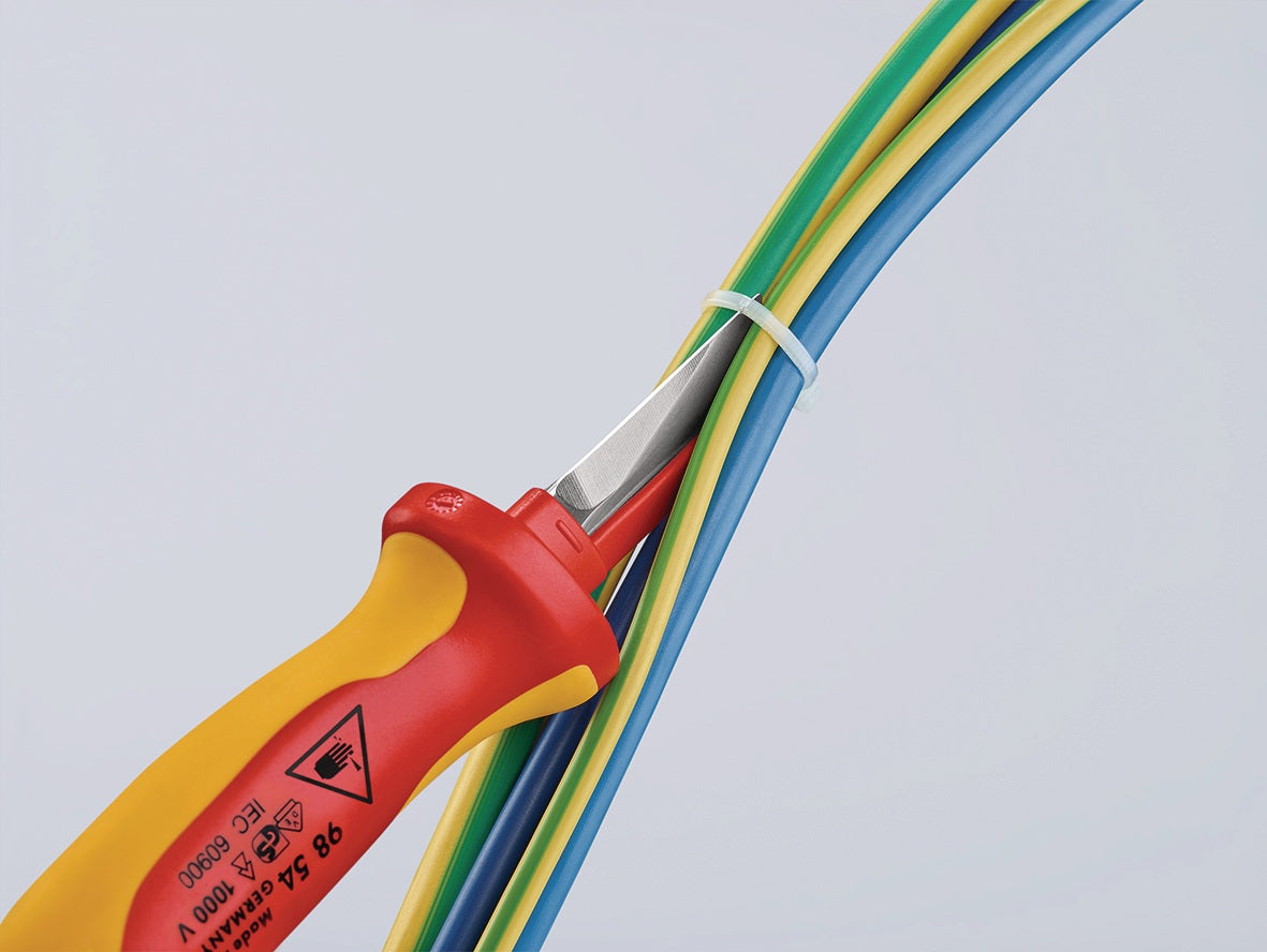 KNIPEX Kabelmesser 190 mm VDE-isoliert bis 1000 V mit Mehrkomponentengriff