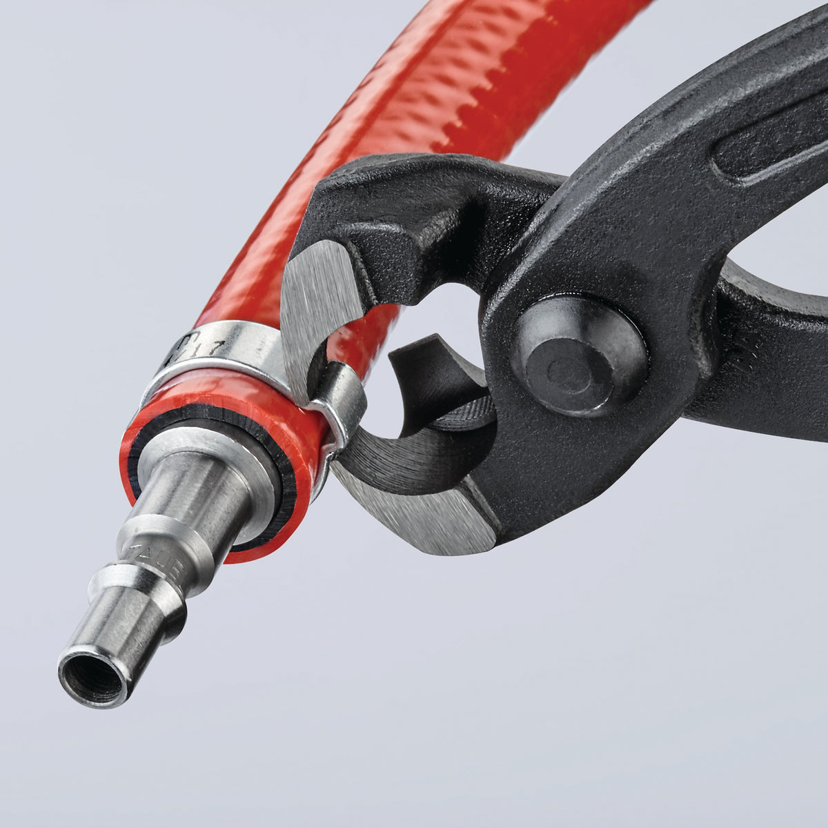 KNIPEX Ohrklemmenzange 220 mm – für 1-Ohr- und 2-Ohrklemmen, Kopf schwarz atramentiert