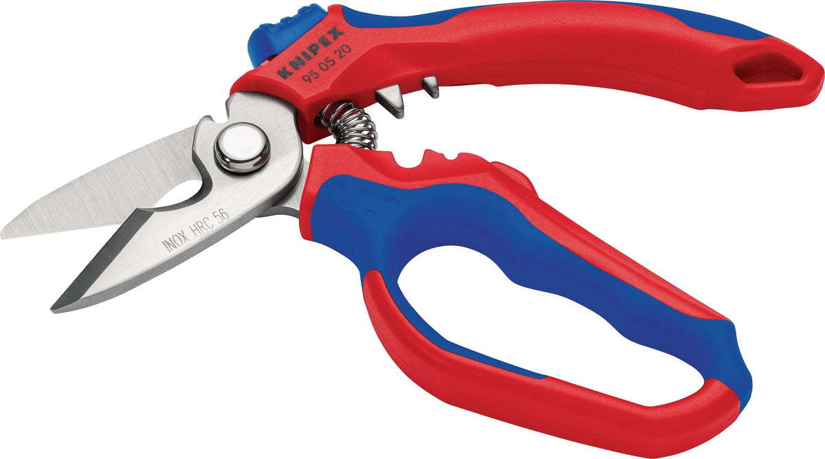KNIPEX Elektriker-/Handwerkerschere 160 mm mit Mehrkomponenten-Hüllen und Crimpstellen