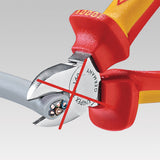 KNIPEX Seitenschneider VDE 160 mm – isoliert bis 1000 V, gehärtete Schneiden