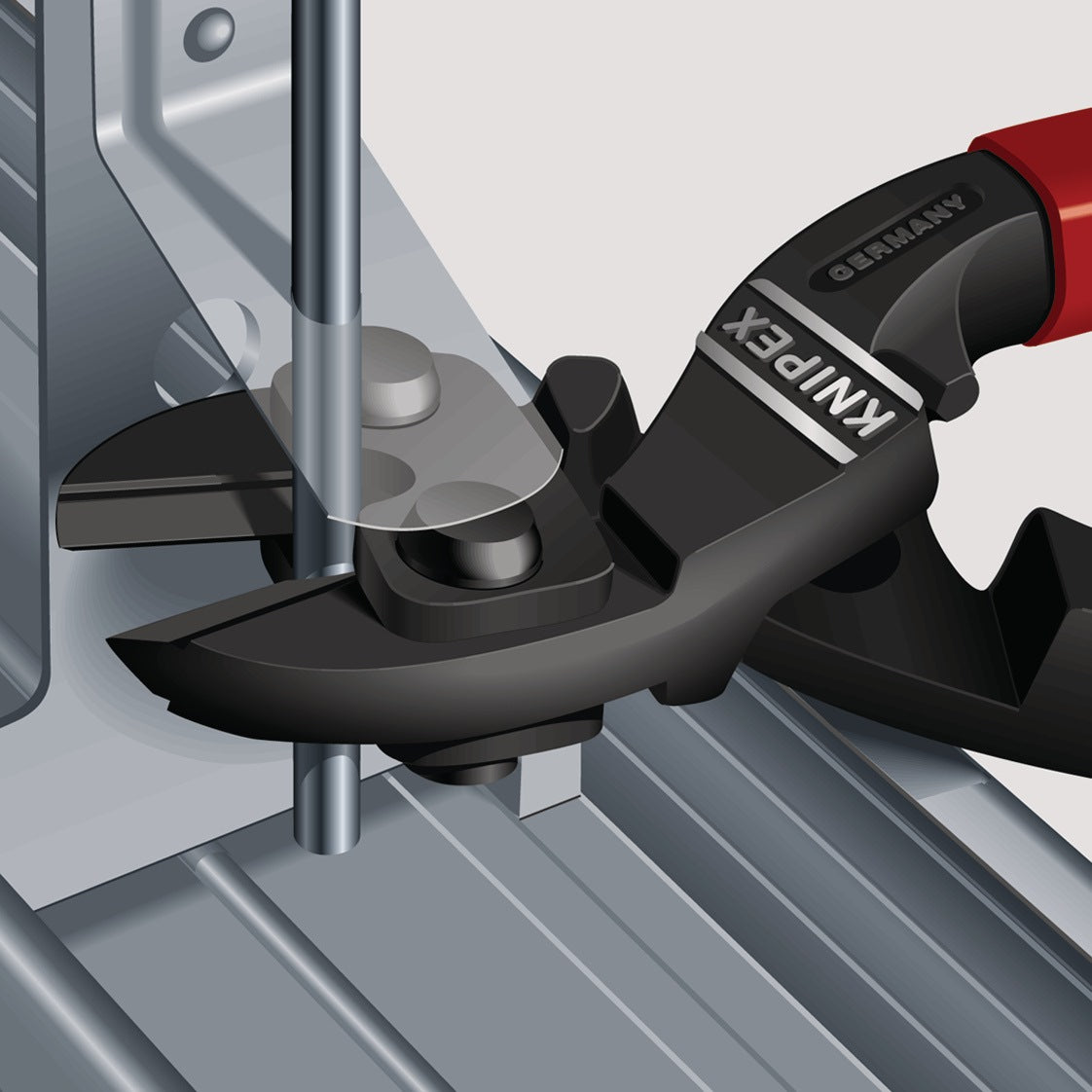 KNIPEX CoBolt® Kompaktbolzenschneider 160 mm – 60 % Kraftersparnis, mit Aussparung