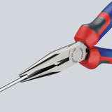 KNIPEX Flachrundzange 140 mm mit Schneide, Comfort-Griff, polierter Kopf