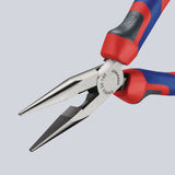 KNIPEX Flachrundzange 140 mm mit Schneide, Comfort-Griff, polierter Kopf