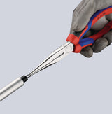 KNIPEX Flachrundzange 200 mm verchromt mit Comfort-Griff und Schneide