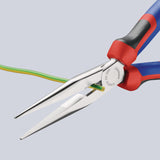 KNIPEX Flachrundzange 200 mm verchromt mit Comfort-Griff und Schneide