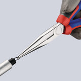 KNIPEX Flachrundzange 200 mm verchromt mit Comfort-Griff und Schneide