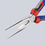 KNIPEX Flachrundzange 200 mm verchromt mit Comfort-Griff und Schneide
