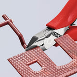 KNIPEX Elektronik-Seitenschneider 115 mm, spiegelpoliert, mit Facette und Öffnungsfeder