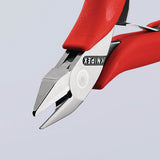 KNIPEX Elektronik-Seitenschneider 115 mm, spiegelpoliert, mit Facette und Öffnungsfeder