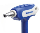 PROMAT Schraubendreher Quergriff T15 x 100 mm Seitenabtrieb TX mit Bohrung