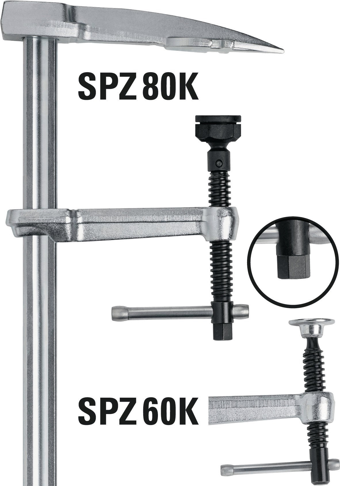 BESSEY Sparrenzwinge SPZ Spannweite 600 mm Ausladung 120 mm mit einschlagbarer Spitze