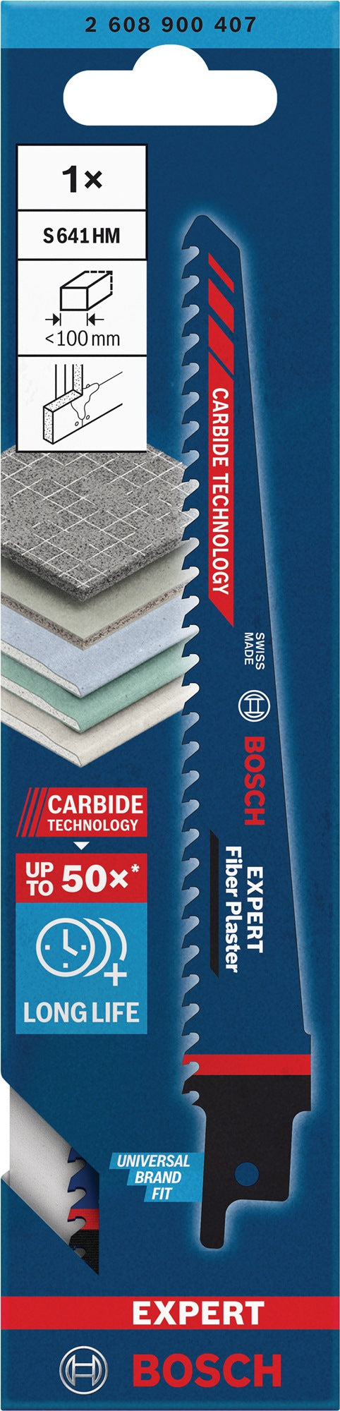 BOSCH Expert Fiber Plaster S 641 HM Säbelsägeblatt 150 mm für Faser- und Gipsmaterial