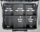 PROMAT Schalenkoffer rollbar 42 l Polypropylen, Alurahmen, 4 Werkzeugtafeln, 25 kg