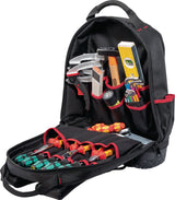 PARAT Werkzeugrucksack B360xT170xH440mm Nylon schwarz/rot – 15 Fächer & Laptopfach