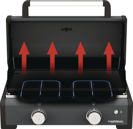 CAMPINGAZ Gasgrill Plancha Onyx 2 Cook mit 2 Blue Flame Brennern (Edelstahl)