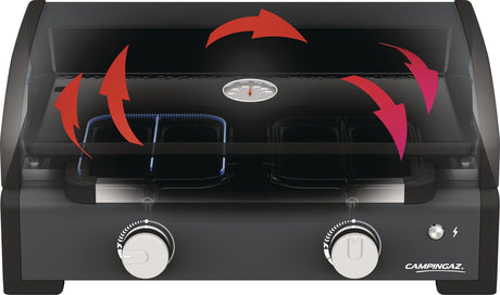 CAMPINGAZ Gasgrill Plancha Onyx 2 Cook mit 2 Blue Flame Brennern (Edelstahl)