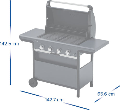CAMPINGAZ Gasgrill Select 4 L mit 4 Edelstahlbrennern, 12 kW und Piezozündung