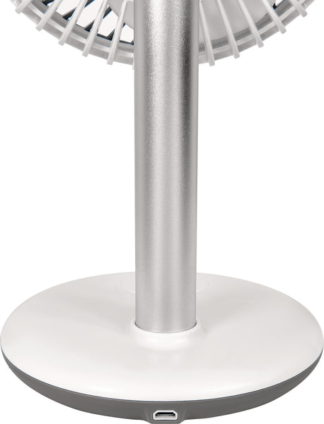 GUTFELS Akku-Tischventilator VENTI 3010 R – 4.000 mAh, 12h Laufzeit, Ø 15 cm, weiß