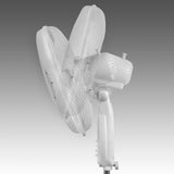 EUROM Standventilator H.1080-1280mm 45 W Weiß – höhenverstellbar mit Oszillation