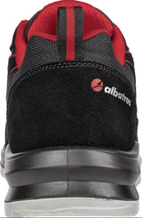 ALBATROS Berufsschuh CLIFTON ST LOW O2 ESD SRC – hydrophobiertes Veloursleder, schwarz/rot