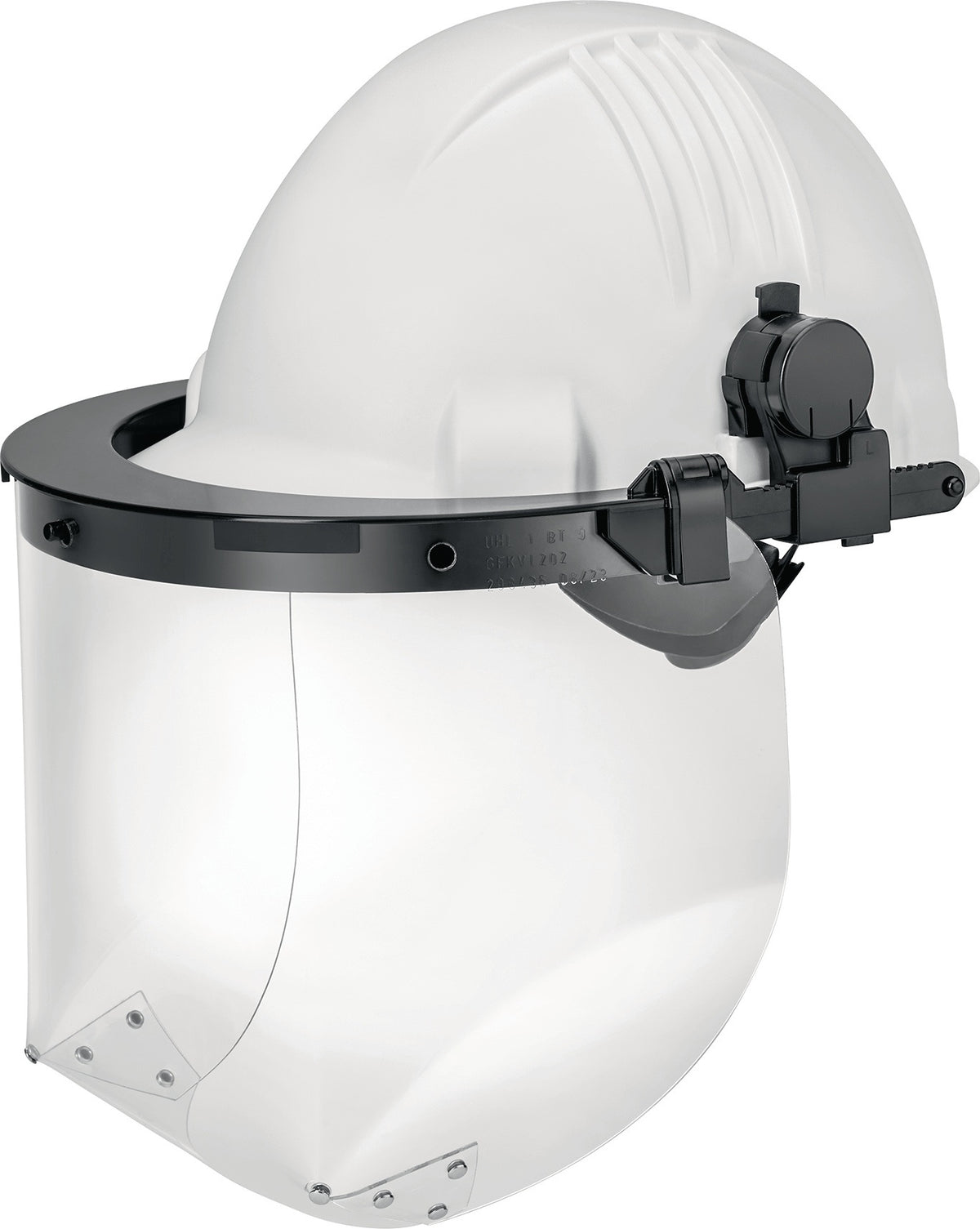 UHLEN Kunststoffhelmhalterung GFKHH100 mit Einsteckern für Euroslot, Polycarbonat, EN 166