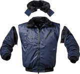 NORWAY Pilotjacke ÖSTERSUND 4-in-1 marine – abnehmbarer Kragen und Webpelzfutter, Größe M