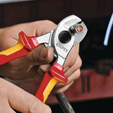 KNIPEX Kabelschere 165 mm VDE-isoliert, verchromter Kopf, Mehrkomponenten-Hüllen, Form 2