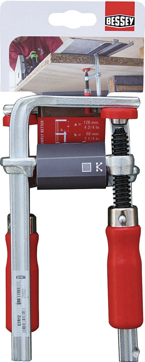 BESSEY Tischzwinge GTR Spannweite 120 mm Ausladung 60 mm für Führungsschienen und Profile