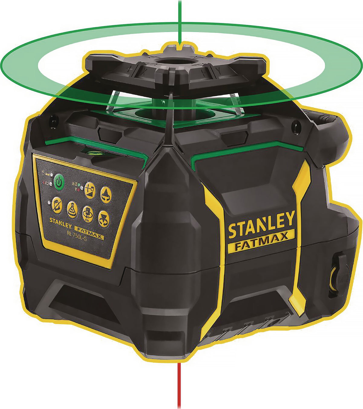 STANLEY Rotationslaser FatMax RL750L mit Detektor – 600 m Reichweite, grüner Laser, IP66