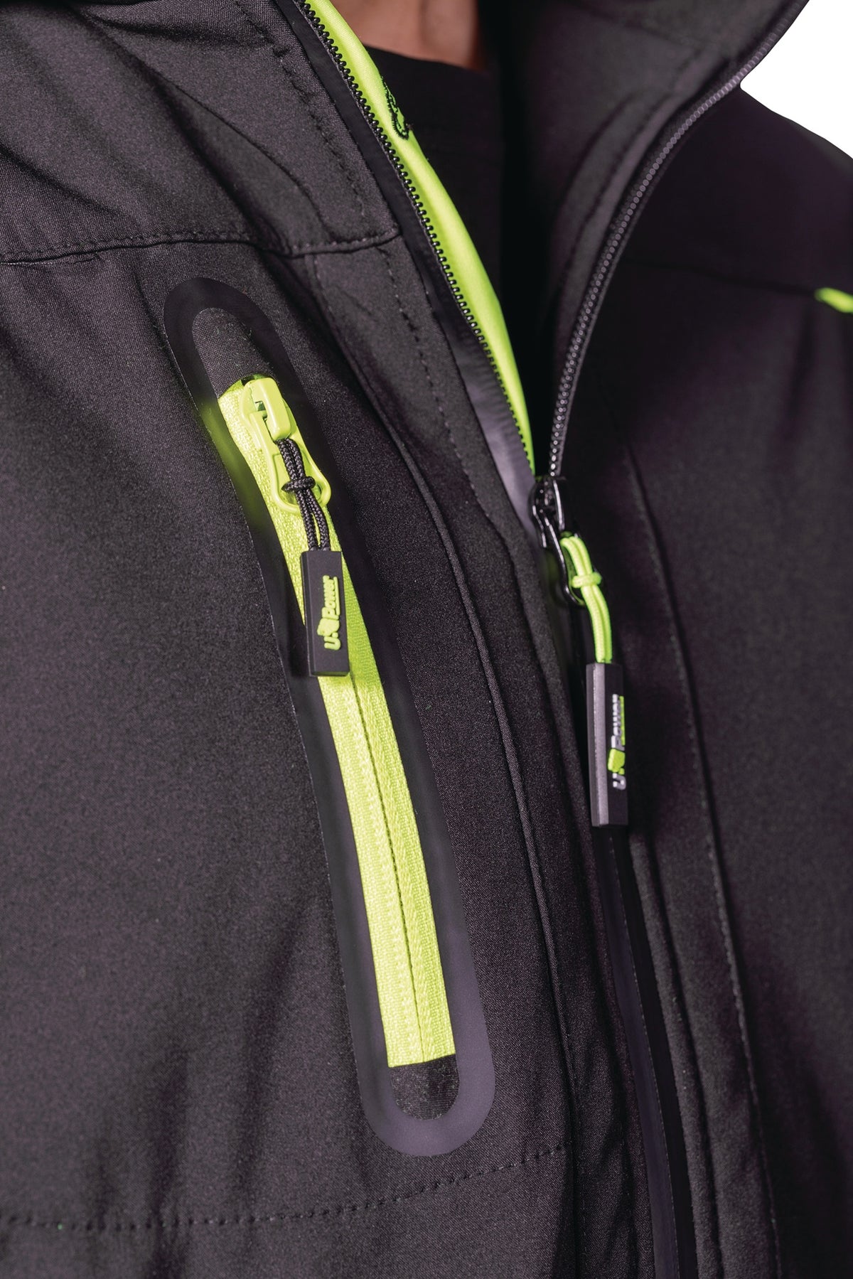 U.POWER Softshelljacke Space XXL schwarz/carbon – wasserabweisend, winddicht, reflektierend