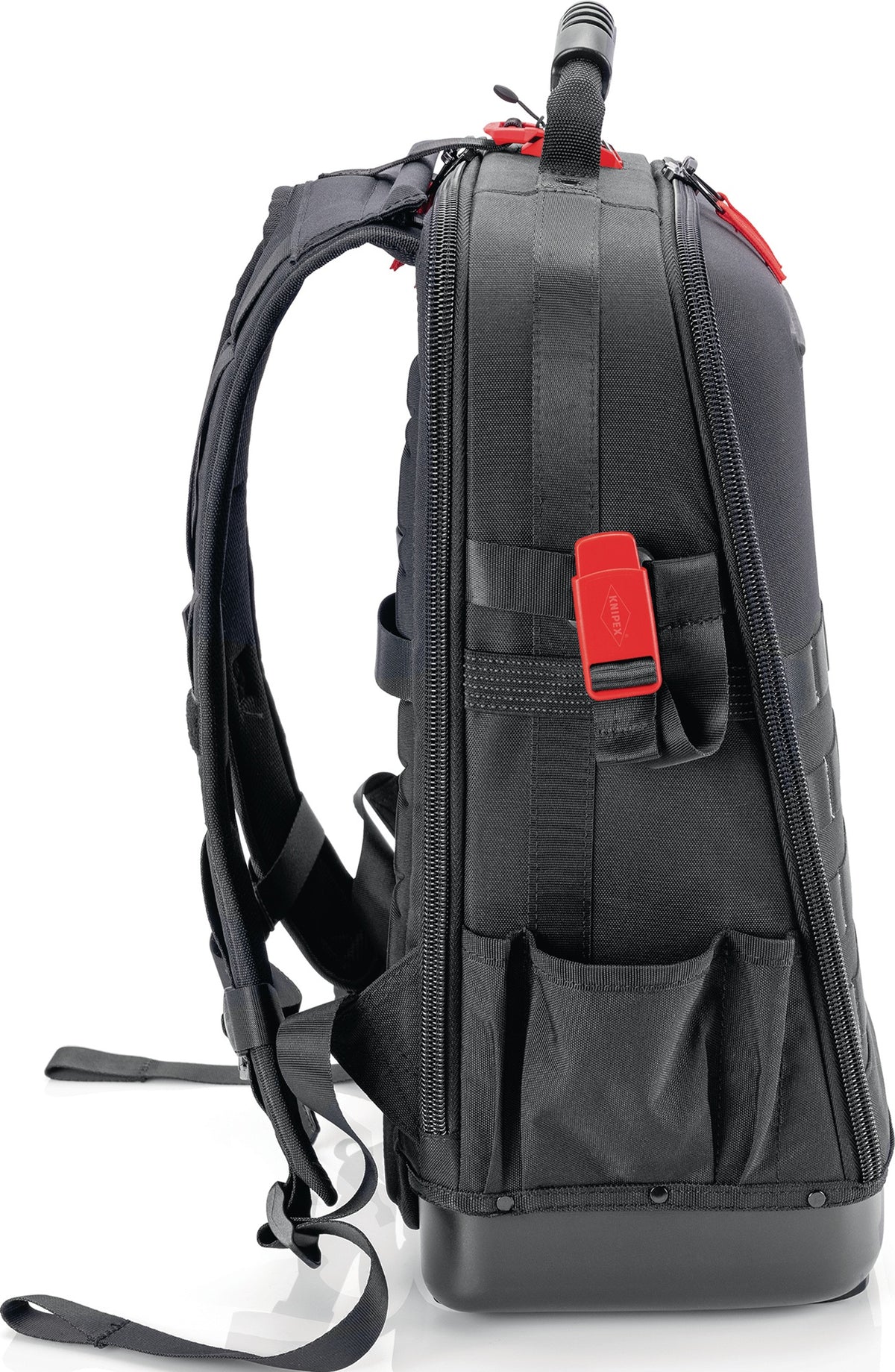KNIPEX Werkzeugrucksack Modular X18 – 21 Haltelaschen, 37 Taschen, 15 kg Tragfähigkeit, Recycling-Nylon