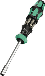 WERA Magazinbithalter KK27 RA 2 6-teilig Schlitz – Kraftform Handhalter mit integrierter Ratsche