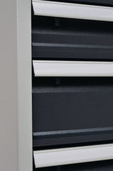 BEDRUNKA+HIRTH Schubladenschrank 6 Schubladen Vollauszug 1019x705x736 mm lichtgrau/signalblau