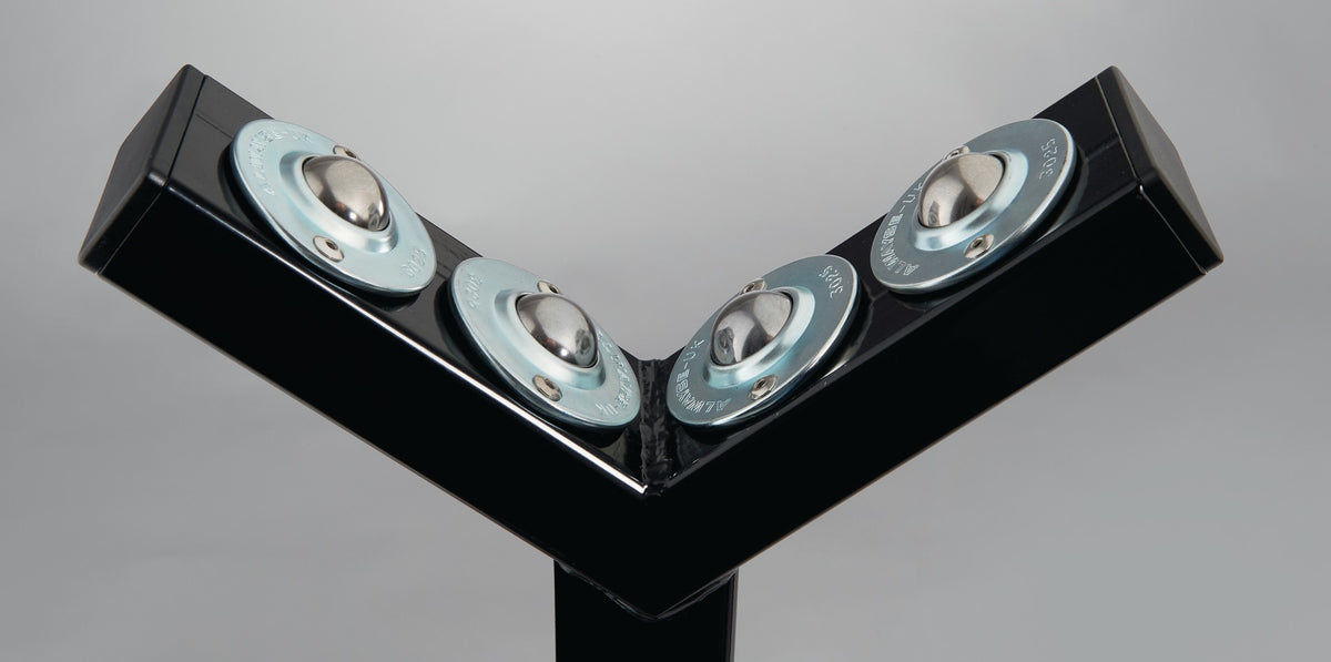 BS Rollen Materialstütze mit 4 Kugelrollen Ø 25 mm, Höhe 715–1060 mm, Tragfähigkeit 100–200 kg