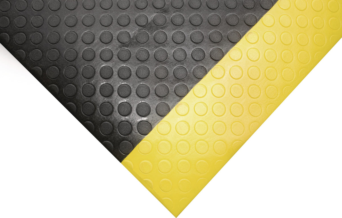 COBA Arbeitsplatzbodenbelag 900x600x9,5 mm schwarz – Ergonomische Schaumstoffmatte mit Noppenprofil