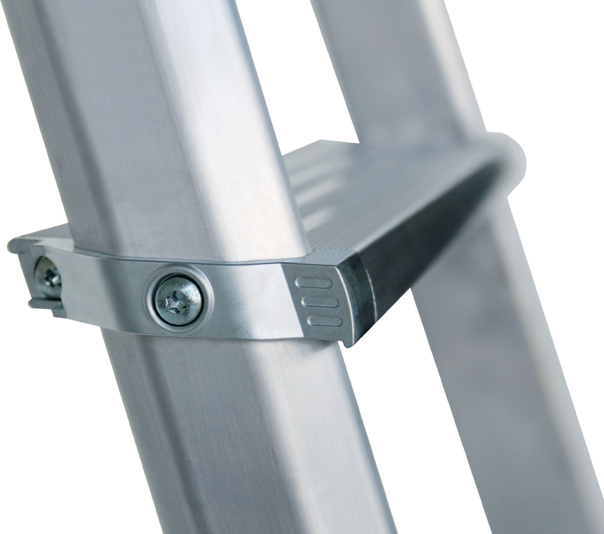 MUNK Stufenstehleiter 2x3 Stufen Aluminium – beidseitig begehbar, 150 kg