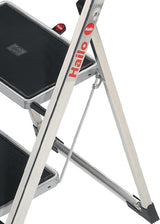 HAILO Klapptritt K70 mit 2 Stufen und Plattform, Aluminium, Stahl-Stufen, 150 kg