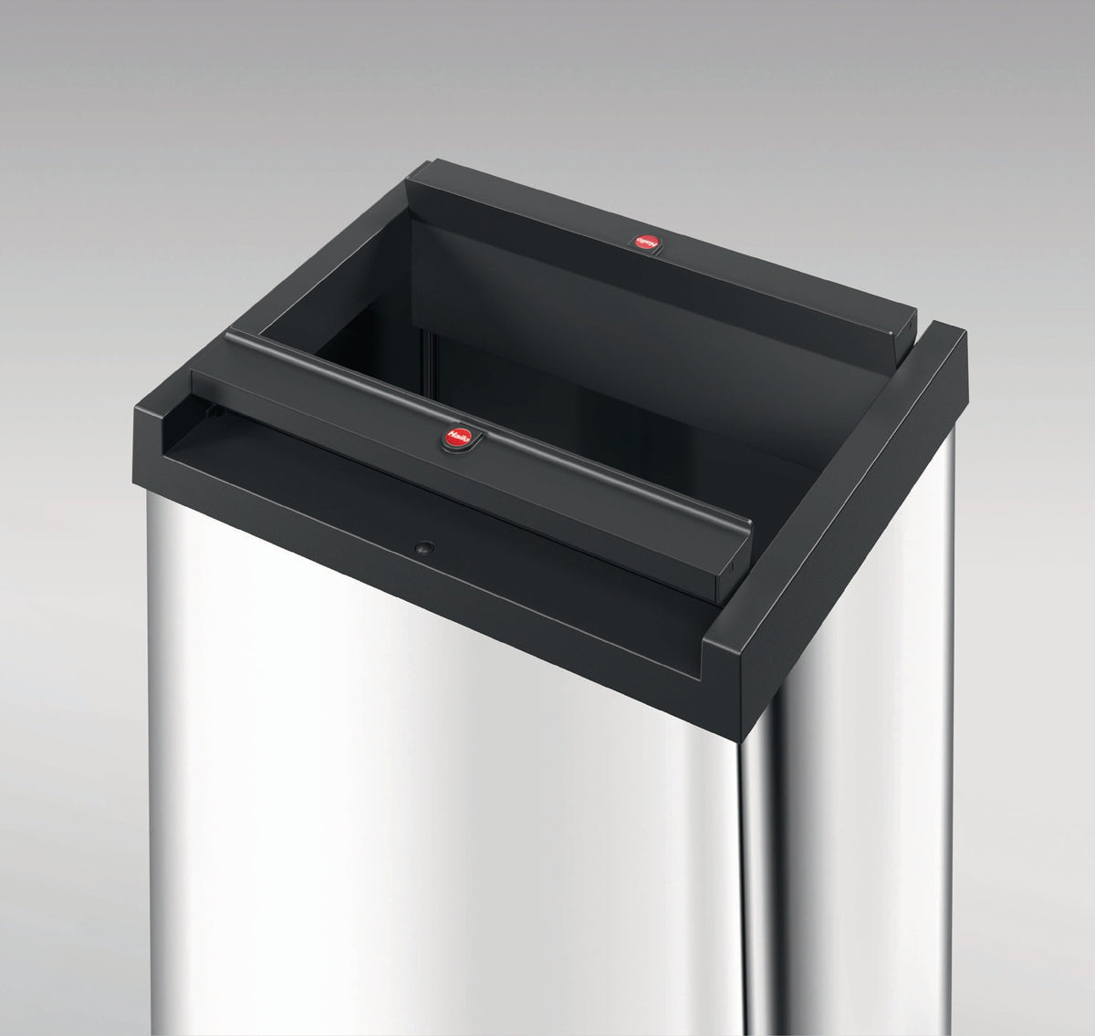 HAILO Abfallbehälter 52 l – Weiß, Stahlblech, Schwingdeckel, 763 x 339 x 260 mm